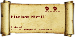 Mitelman Mirtill névjegykártya